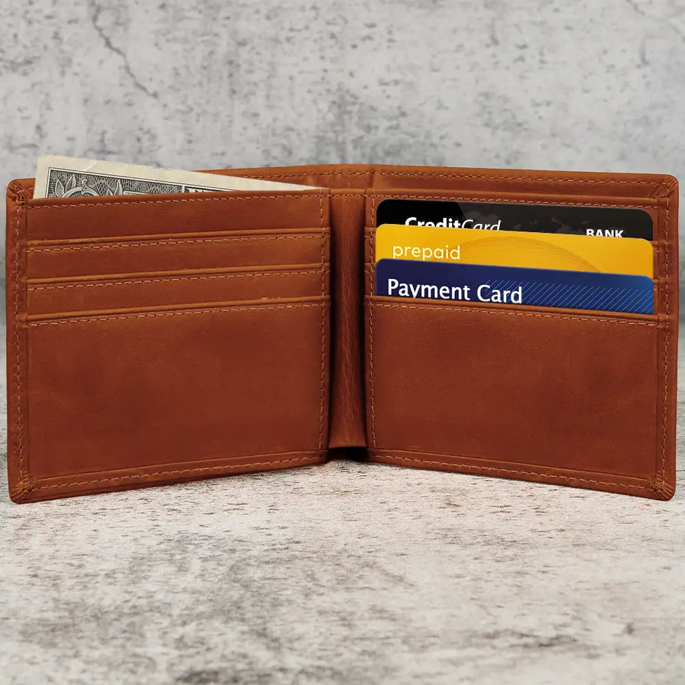 This Awesome Daddy Belongs To - Personalized Leather Wallet