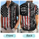 No Custom,America 250th,Independence Day - Early US Flag America 250 Years Of Freedom - Hawaiian Shirt