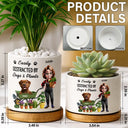 Gardening,Gift For Women,Gift For Men,Pet Lovers,Pet Mom,Pet Dad,Dog Lovers,Dog Mom,Dog Dad,Happy,Vector - Easily Distracted By Dogs And Plants - Personalized Ceramic Plant Pot