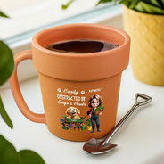 Gardening,Gift For Women,Gift For Men,Pet Lovers,Pet Mom,Pet Dad,Dog Lovers,Dog Mom,Dog Dad,Happy - Easily Distracted By Dogs And Plants - Personalized Plant Pot Ceramic Mug