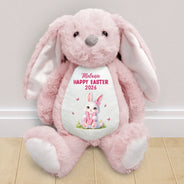 Gift For Kids,Grandma - Grandkids,Gift For Grandkids,Dad - Children,Mom - Children,Easter,Happy - Easter Bunny Holding Alphabet Letter - Personalized Soft Toy Bunny