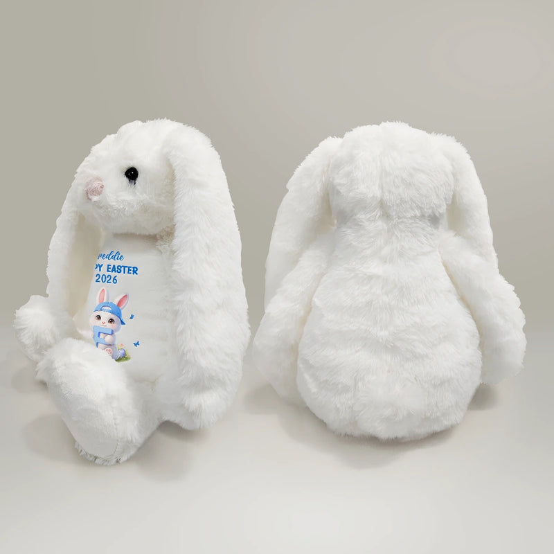 Gift For Kids,Grandma - Grandkids,Gift For Grandkids,Dad - Children,Mom - Children,Easter,Happy - Easter Bunny Holding Alphabet Letter - Personalized Soft Toy Bunny