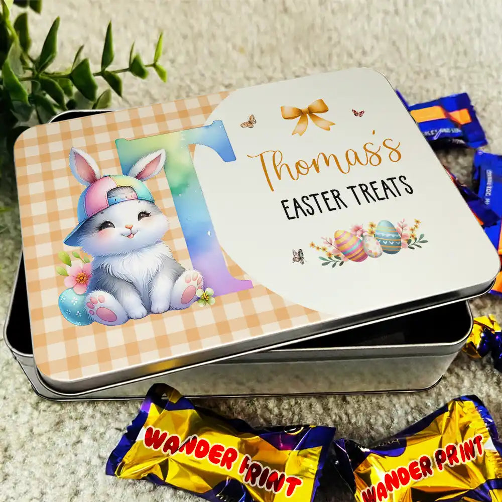 Easter,Happy,Gift For Kids,Parents - Easter's Treat - Personalized Metal Biscuit Tin