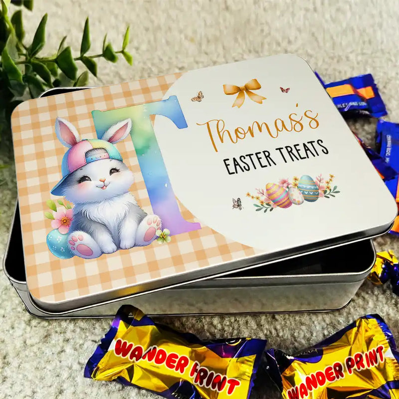 Easter,Happy,Gift For Kids,Parents - Easter's Treat - Personalized Metal Biscuit Tin