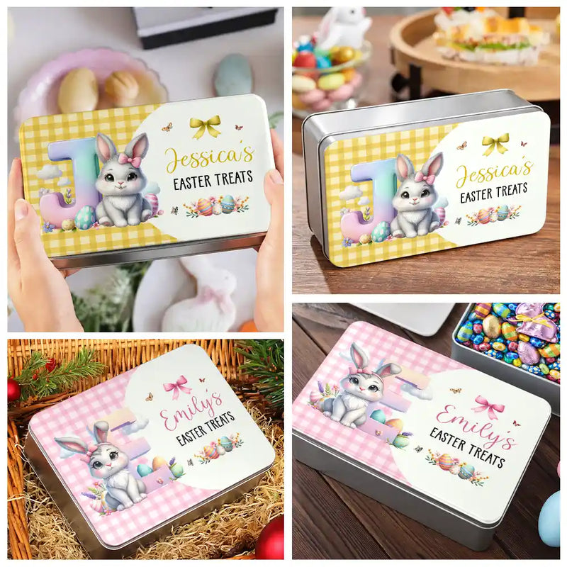 Easter,Happy,Gift For Kids,Parents - Easter's Treat - Personalized Metal Biscuit Tin