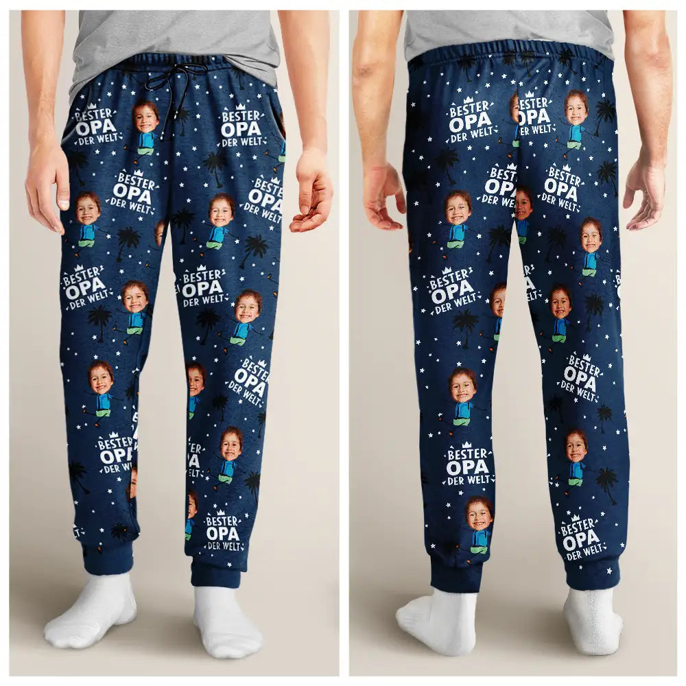 Gift For Husband,Gift For Wife,Parents,Gift For Yourself,Gift For Women,Gift For Men,Gift For Father,Gift For Mother,Gift For Grandpa,Gift For Grandma,Happy,German - Eigenes Foto Beste Eltern Und Großeltern der Welt - Personalisiertes Pyjamahose