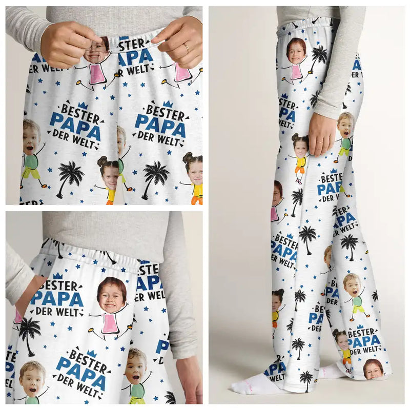 Gift For Husband,Gift For Wife,Parents,Gift For Yourself,Gift For Women,Gift For Men,Gift For Father,Gift For Mother,Gift For Grandpa,Gift For Grandma,Happy,German - Eigenes Foto Beste Eltern Und Großeltern der Welt - Personalisiertes Pyjamahose