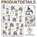 Gift For Grandpa,Sport Dad,Gift For Father,Happy,Custom Photo,Non-Eng,German - Eigenes Foto Bester Papa Von Par Lustiges Kind - Personalisiertes Golf-Handtuch