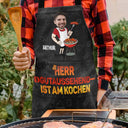 Gift For Father,Gift For Grandpa,Grandpa's Hobby,Dad's Hobby,Grilling,Funny,Custom Photo,Non-Eng,German - Eigenes Foto Herr Gutaussehend Ist Am Kochen - Personalisierte Schürze