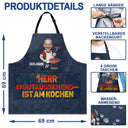Gift For Father,Gift For Grandpa,Grandpa's Hobby,Dad's Hobby,Grilling,Funny,Custom Photo,Non-Eng,German - Eigenes Foto Herr Gutaussehend Ist Am Kochen - Personalisierte Schürze