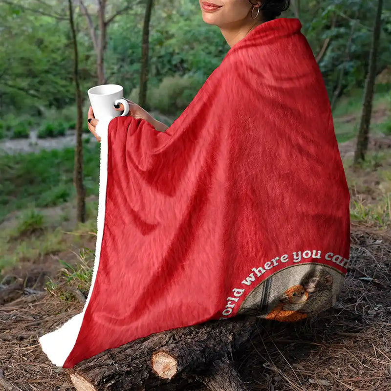 Punch Monkey,Gift For Yourself,Love,Gift For Bestie,Gift For Women,Gift For Men - Embroidery Effect In A World Where You Can Be Anything Be Kind - Personalized Fleece Blanket, Sherpa Blanket