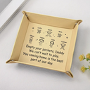 Gift For Father,Dad - Children,Funny,Icon - Empty Your Pockets Daddy Stick Figure - Personalized Leather Valet Tray
