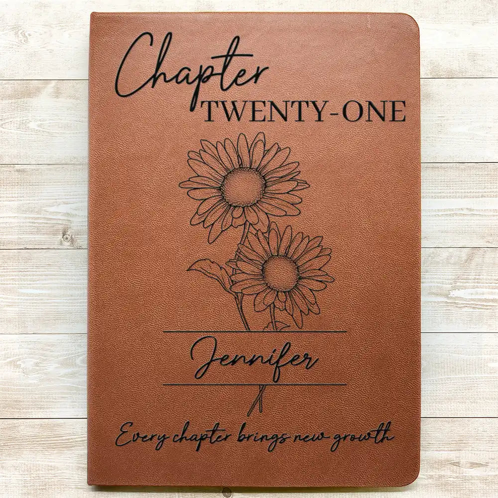 Gift For Yourself,Gift For Women,Gift For Aunt,Gift For Mother,Gift For Grandma,Gift For Kids,Gift For Daughter,Gift For Sibling,Gift For Sisters,Gift For Bestie,Gifts For Colleagues - Every Chapter Brings New Growth Birthday Gifts - Personalized Leather Journal