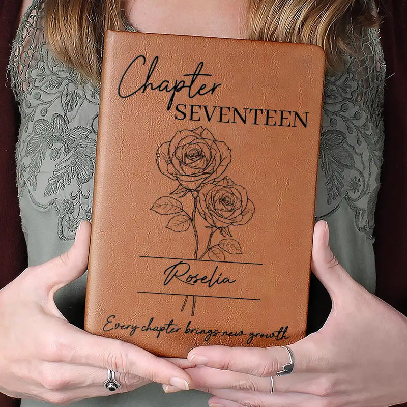 Gift For Yourself,Gift For Women,Gift For Aunt,Gift For Mother,Gift For Grandma,Gift For Kids,Gift For Daughter,Gift For Sibling,Gift For Sisters,Gift For Bestie,Gifts For Colleagues - Every Chapter Brings New Growth Birthday Gifts - Personalized Leather Journal