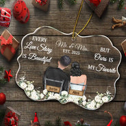 Gift For Couples,Gift For Women,Gift For Men,Gift For Husband,Gift For Wife,Christmas,Love - Every Love Story Is Beautiful - Personalized Medallion Acrylic Ornament