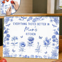 Gift For Mother,Cooking,Adorable,Icon - Everything Tastes Better In Mom Grandma Kitchen Toile Birth Flower - Personalized Cutting Board