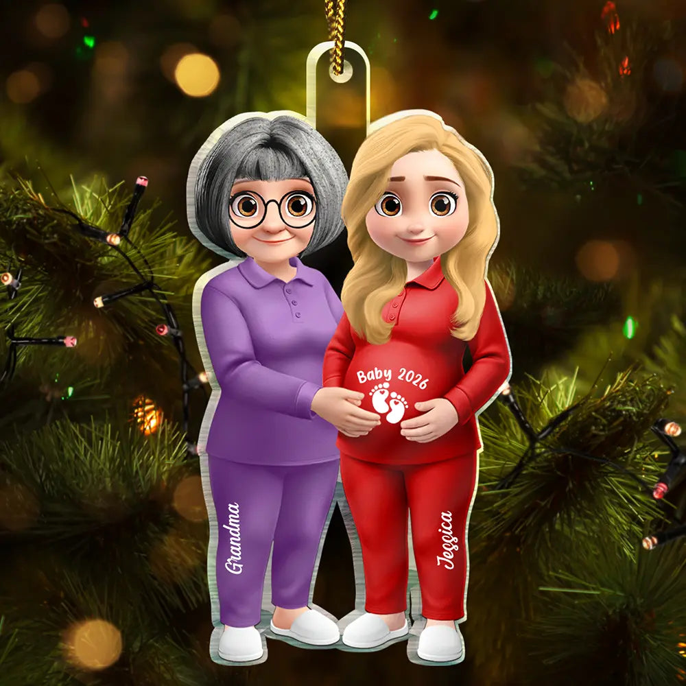 Christmas, Gift For Daughter, Happy, Mom - Daughters (Adult), New Mom, New baby - Expecting Mom & Grandma To Be, New Baby Reveals Baby Keepsake - Personalized Custom Shaped Acrylic Ornament