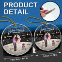 Expecting Parents Baby Arriving Dog Parents To Human Parents - Personalized Circle Glass Ornament