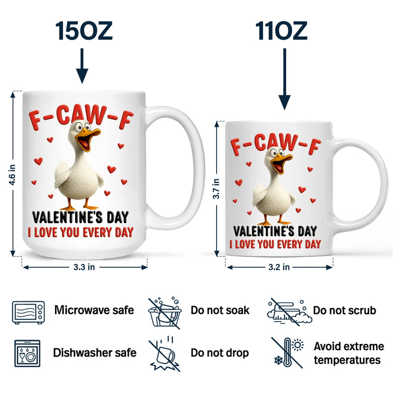 Old Couples, Gift For Couples, Gift For Husband, Gift For Wife, Gift For Boyfriend, Gift For Girlfriend, Funny - F Caw F Valentine's Day - Personalized Mug