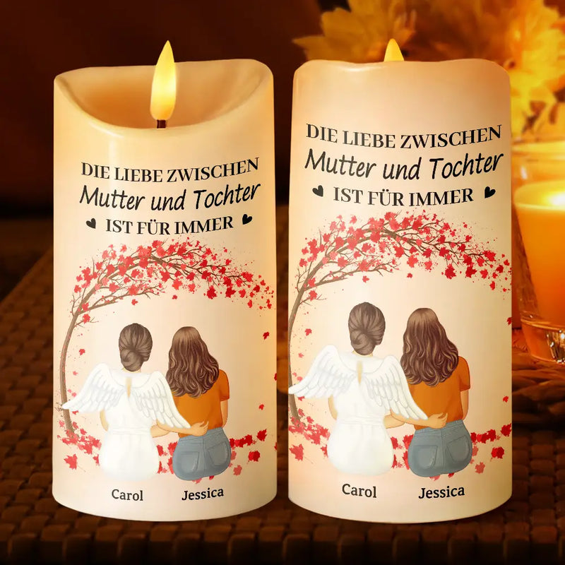 Gift For Yourself,Gift For Women,Gift For Mother,Mom - Daughters (Adult),Mom - Daughters (Young),Mom - Sons,Mom - Children,Gift For Daughter,Gift For Son,Love,German - Die Liebe Zwischen Mutter Und Töchtern Und Söhnen Ist Für Immer - Personalisierte Flammenlose LED-Kerzen