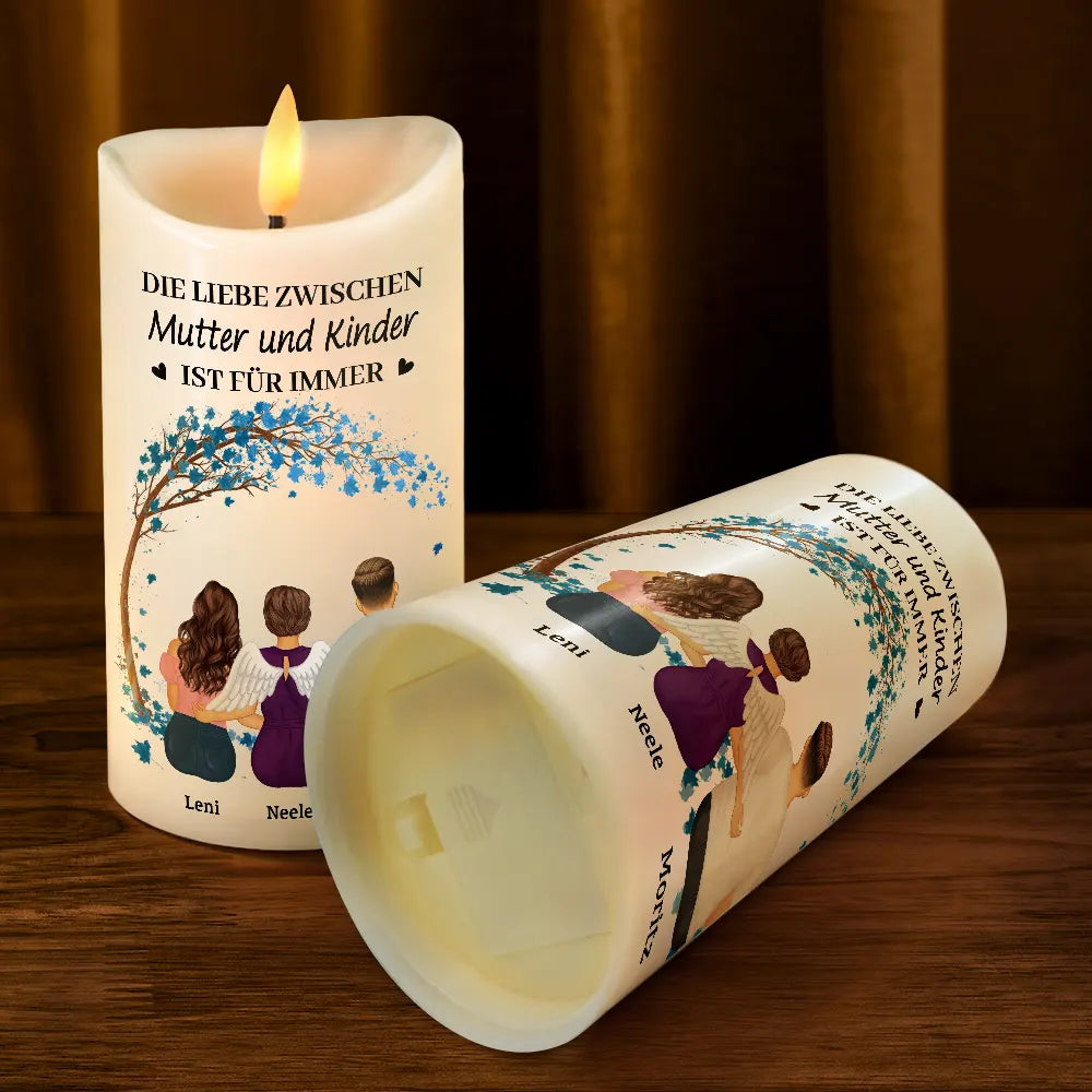 Gift For Yourself,Gift For Women,Gift For Mother,Mom - Daughters (Adult),Mom - Daughters (Young),Mom - Sons,Mom - Children,Gift For Daughter,Gift For Son,Love,German - Die Liebe Zwischen Mutter Und Töchtern Und Söhnen Ist Für Immer - Personalisierte Flammenlose LED-Kerzen