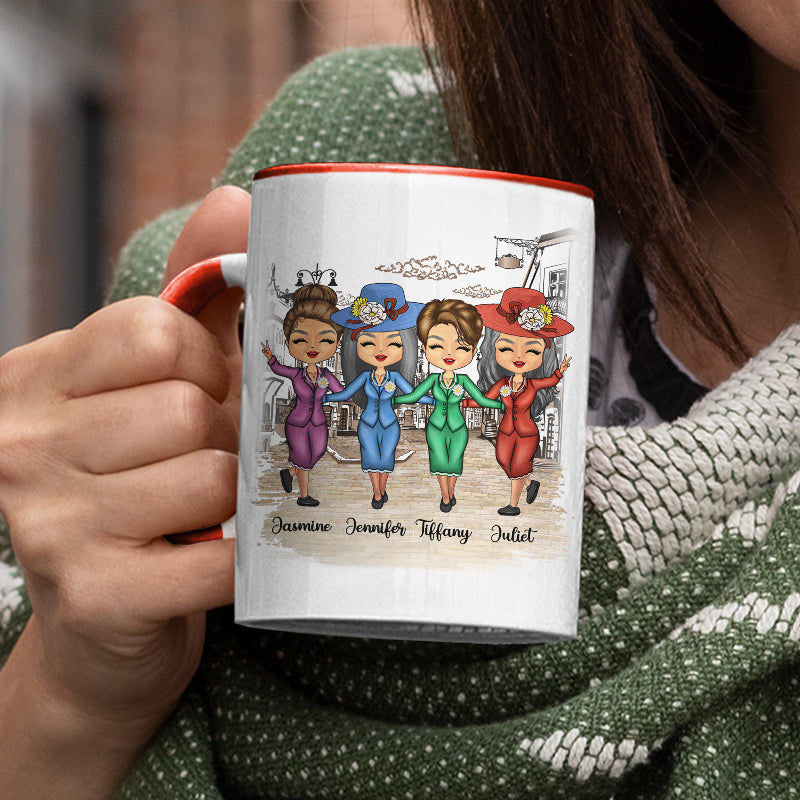 Besties Old Besties Old And Senile - Gift For Best Friends - Personalized Custom Accent Mug