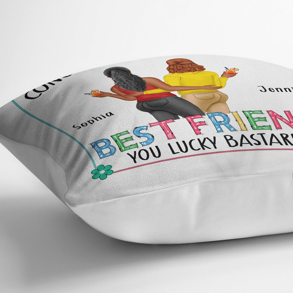 Bestie Back Side Congrats On Being My Bestie Fashion - Gift For Bestie - Personalized Pillow