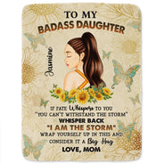 To My Badass Daughter - Gift For Women - Personalized Fleece Blanket, Sherpa Blanket