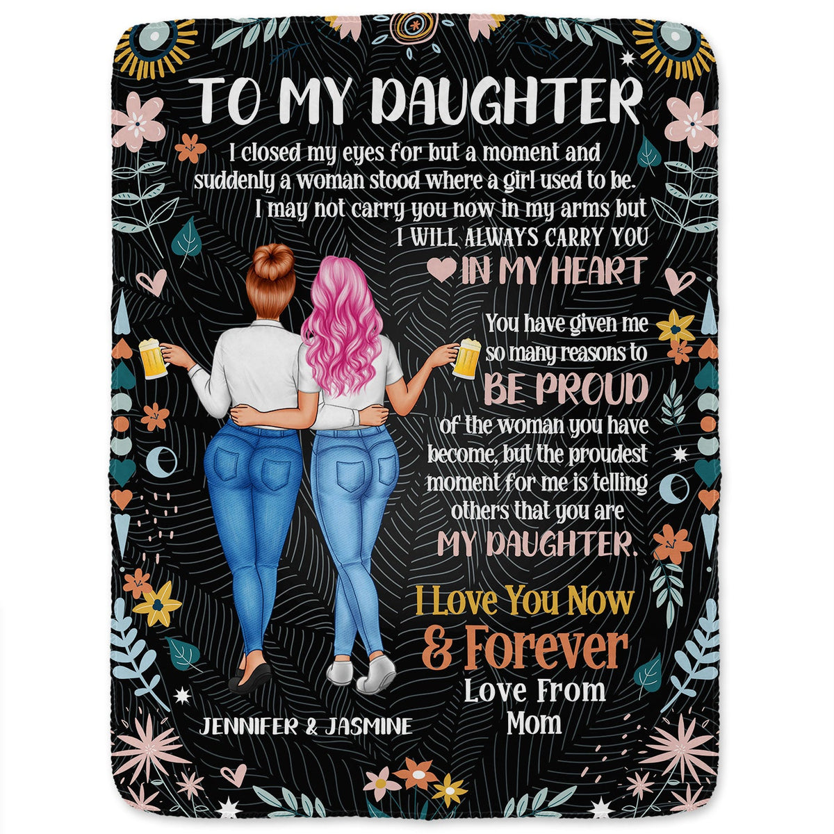 Daughter Closed My Eyes For A Momment - Gift For Daughter - Personalized Fleece Blanket, Sherpa Blanket