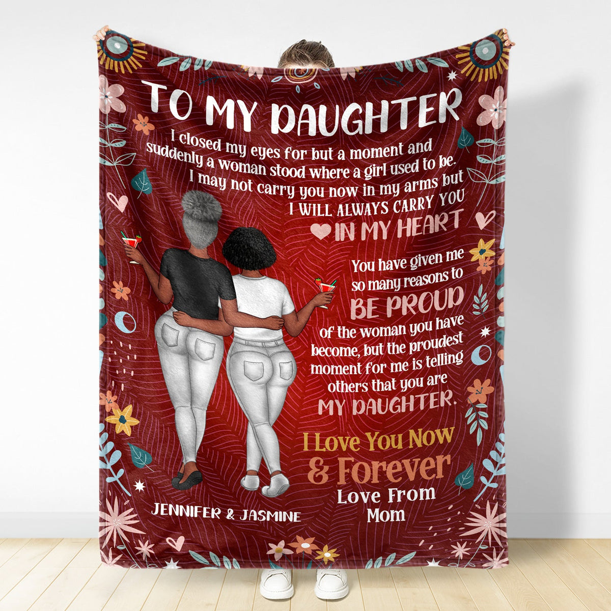 Daughter Closed My Eyes For A Momment - Gift For Daughter - Personalized Fleece Blanket, Sherpa Blanket
