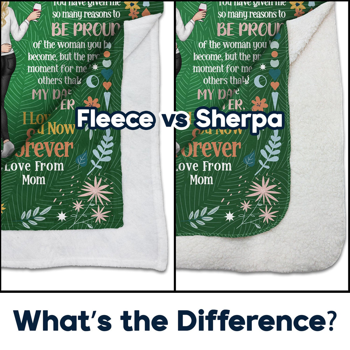 Daughter Closed My Eyes For A Momment - Gift For Daughter - Personalized Fleece Blanket, Sherpa Blanket