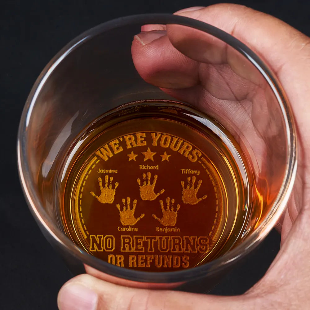 No Returns Or Refunds - Personalized Engraved Whiskey Glass