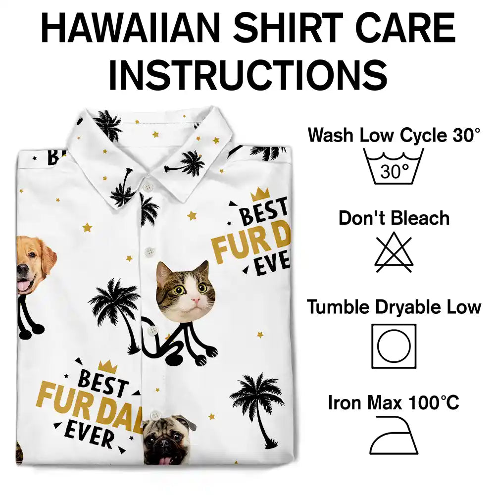 Custom Photo Best Dad Ever Kids Dog Cat - Personalized Hawaiian Shirt