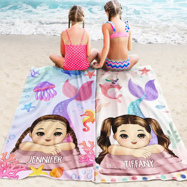 Mermaid Kids - Personalized Beach Towel