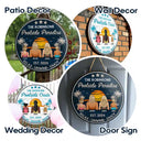 Poolside Paradise Family - Personalized Wood Circle Sign