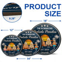 Poolside Paradise Family - Personalized Wood Circle Sign
