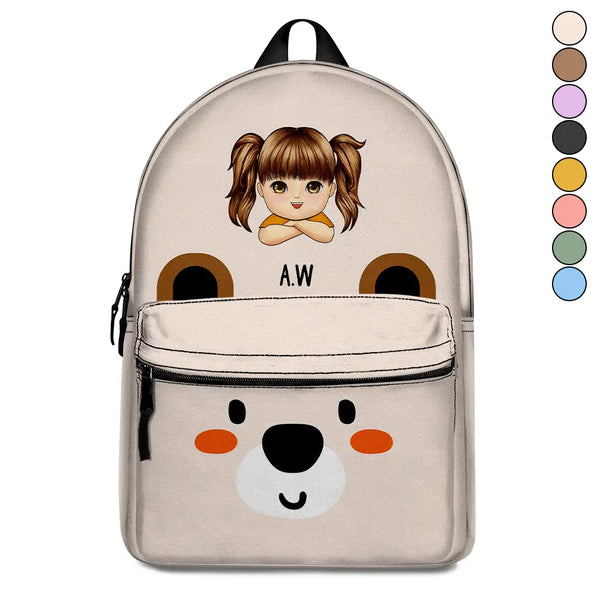 Teddy Bear Kid - Personalized Canvas Backpack
