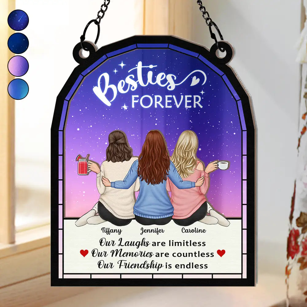 Our Memories Are Countless Our Friendship Is Endless - Personalized Window Hanging Suncatcher Ornament