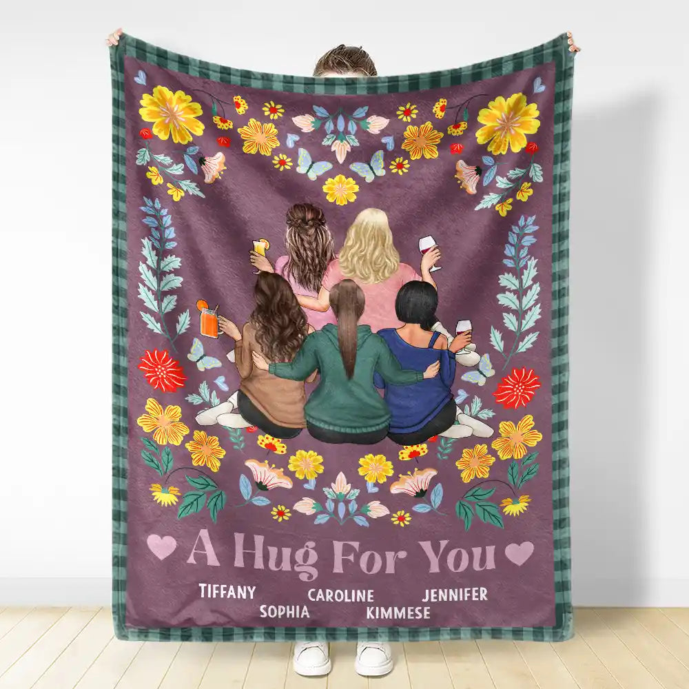 Gift For Sisters, Gift For Bestie - Wraping You In Love - Personalized Fleece Blanket, Sherpa Blanket