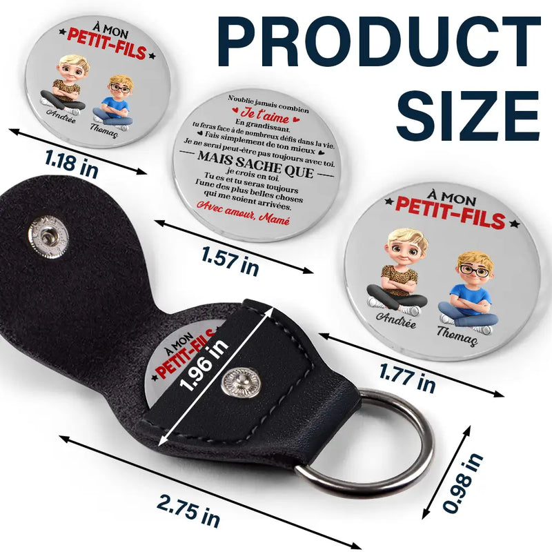 Gift For Daughter,Gift For Son,Gift For Grandkids,Dad - Daughters (Adult),Dad - Sons,Mom - Daughters (Adult),Mom - Sons,Dad - Daughters (Young),Mom - Daughters (Young),Love,French - Fais Simplement De Ton Mieux - Porte-Clés Câlin De Poche En Cuir Personnalisé