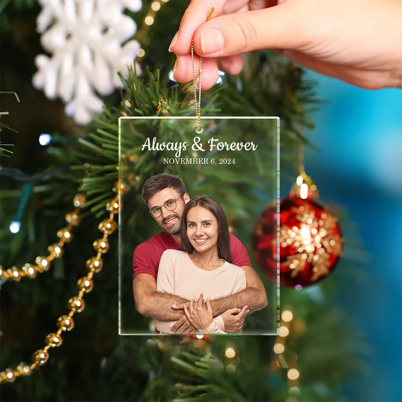 Gift For Couples,Gift For Husband,Gift For Wife,Gift For Boyfriend,Gift For Girlfriend,Family,Love,Wedding,Wedding Anniversary,Married ,Engaged - Couple Our Love Keepsake - Personalized Custom Shaped Acrylic Ornament