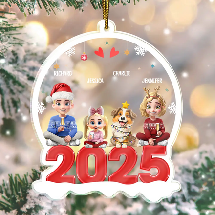 Family 3D Effect - Personalized Custom Shaped Acrylic Ornament