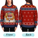 Happy, Family, Christmas - Family 3D Effect Gingerbread - Personalized Unisex Ugly Sweater