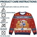 Happy, Family, Christmas - Family 3D Effect Gingerbread - Personalized Unisex Ugly Sweater