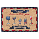 Gift For Couples,Gift For Husband,Gift For Wife,Parents,Gift For Yourself,Gift For Women,Gift For Men,Gift For Mother,Gift For Father,Gift For Daughter,Gift For Son,Family,Independence Day,America 250th,Happy - Family Cheers To America 250 Years - Personalized Doormat