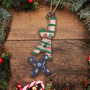 Family, Gift For Couples, Gift For Yourself, Happy - Family Couple Bestie Knitted Effect Name - Personalized Custom Shaped Wooden Ornament