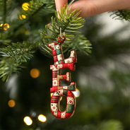 Family, Gift For Couples, Gift For Yourself, Happy - Family Couple Bestie Patchwork Effect Name - Personalized Custom Shaped Wooden Ornament