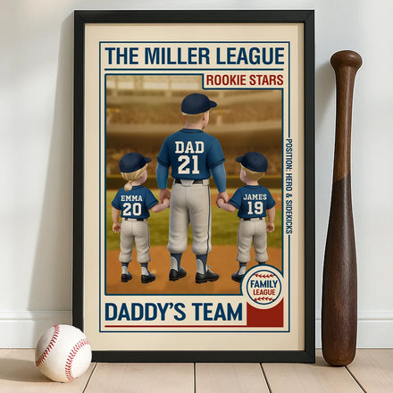 Family League Daddy's Team - Personalized Poster