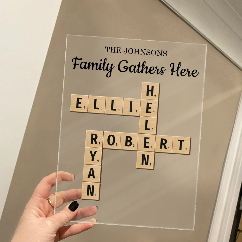 Gift For Couples,Gift For Husband,Gift For Wife,Old Couples,Parents,Gift For Mother,Gift For Father,Gift For Sibling,Gift For Sisters,Gift For Brothers,Family,Love - Family Love Keepsake - Personalized Vertical Rectangle Acrylic Plaque