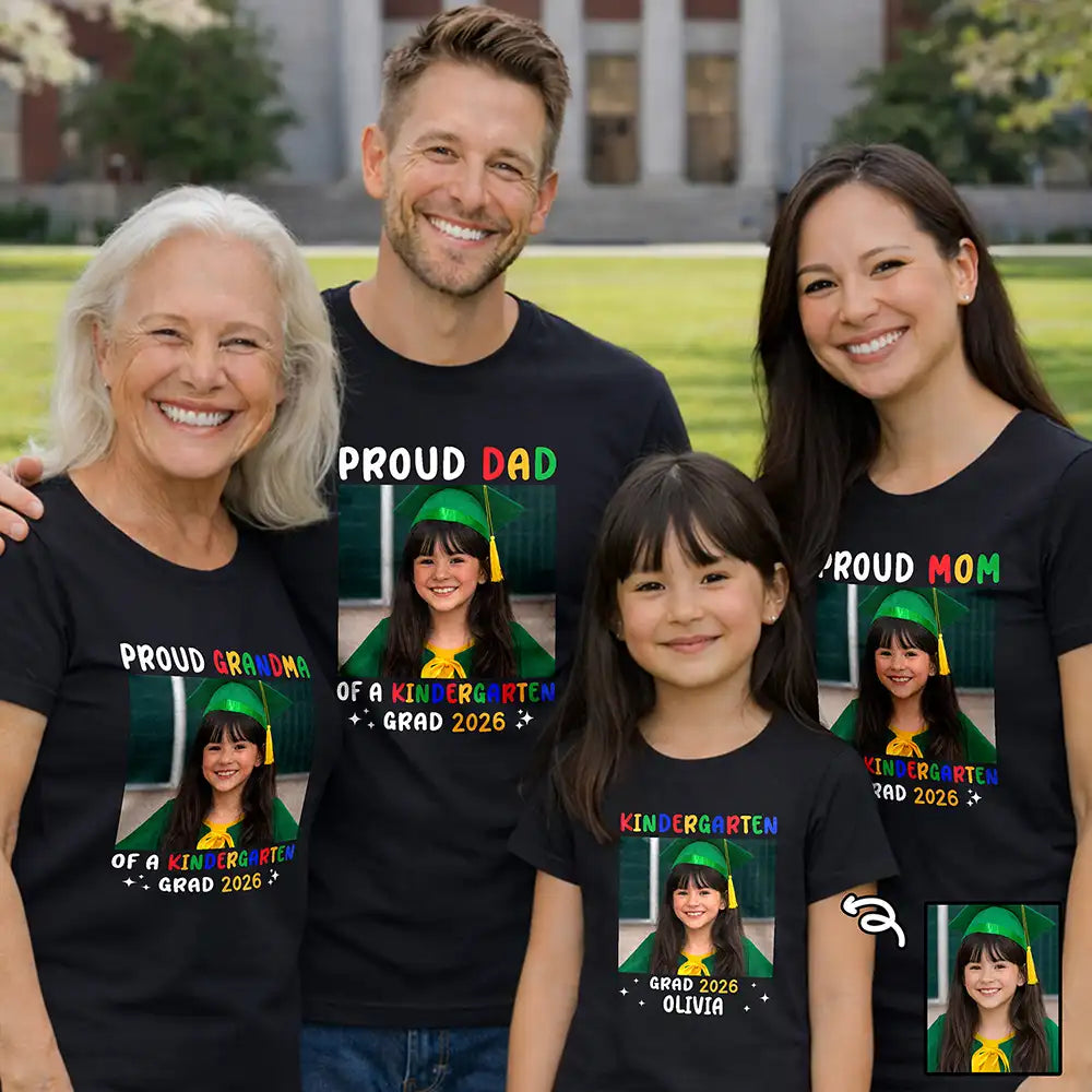 Custom Photo Family Matching Pre-K Kindergarten Graduation - Personalized T Shirt